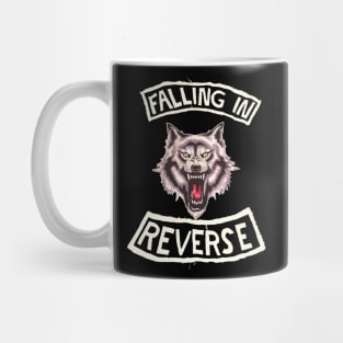 wolf scare retro vintage falling in reverse tour text white black shirt gift fans logo text Mug